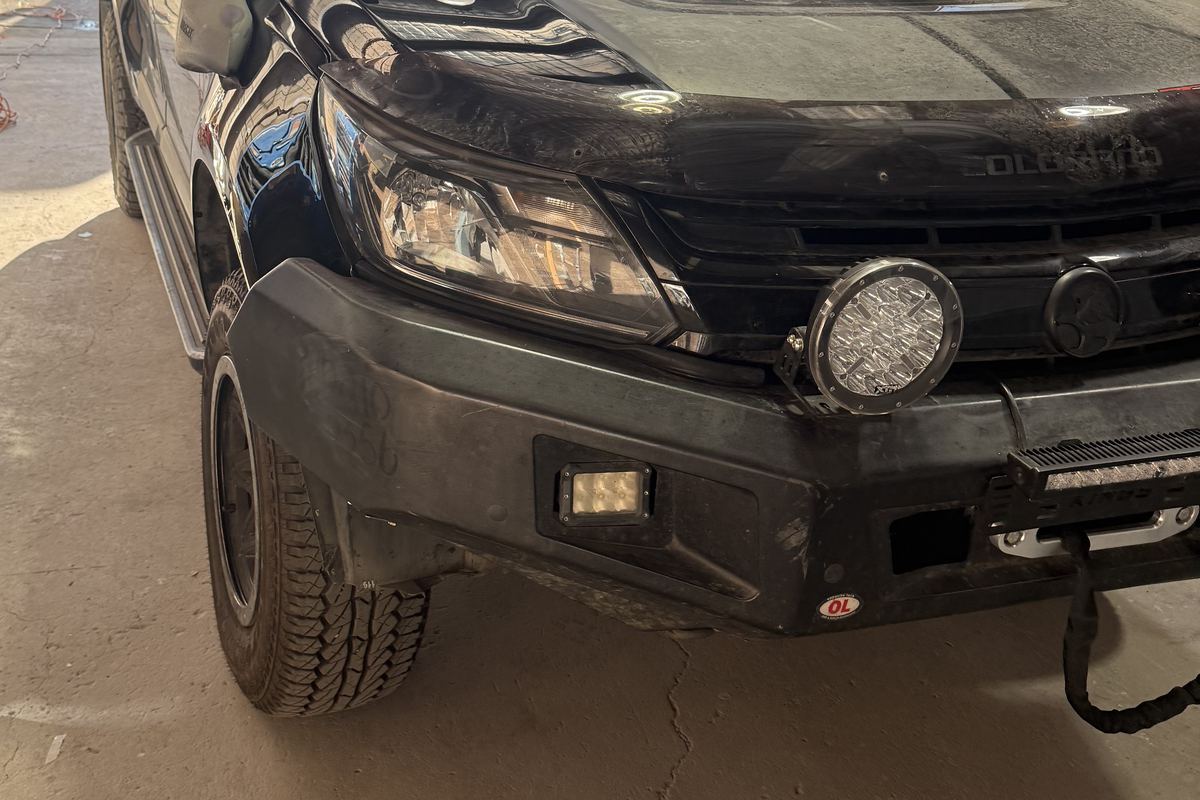 After: the same Holden Colorado with its front end rebuilt