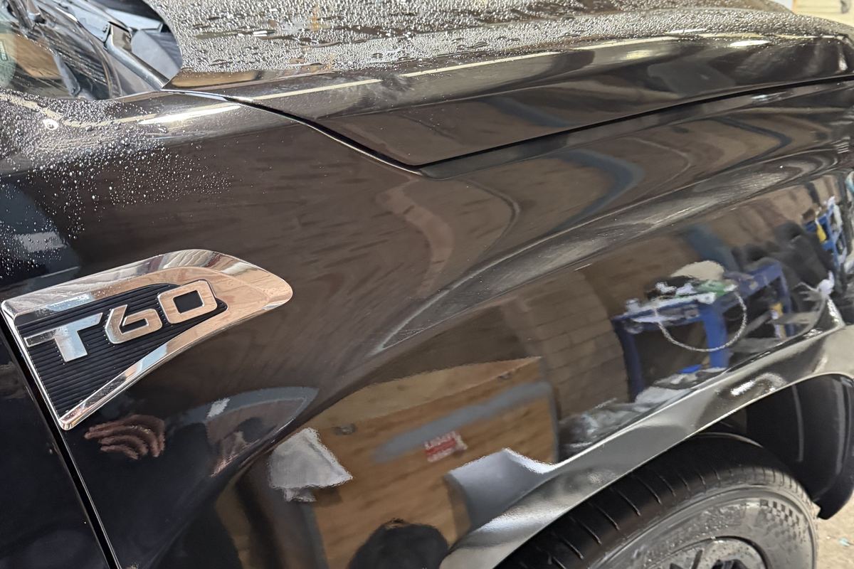 After: the same LDV T60 front guard repaired, refinished and washed