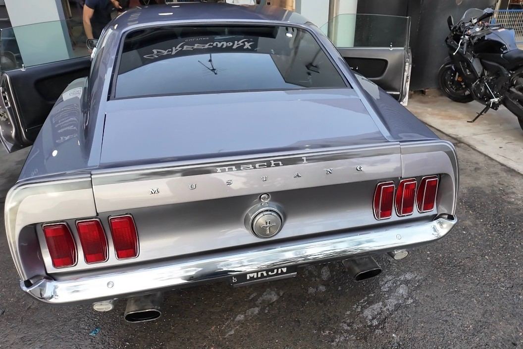 After: the finished Mustang Mach 1 rear end, painted and reassembled